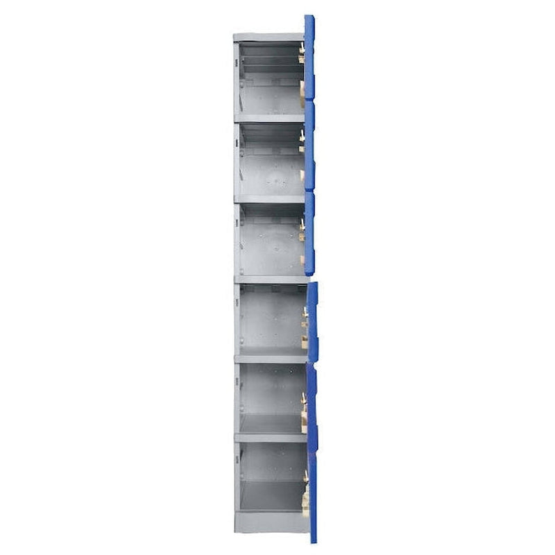 ABS Plastic Lockers 6 Doors Single Bank