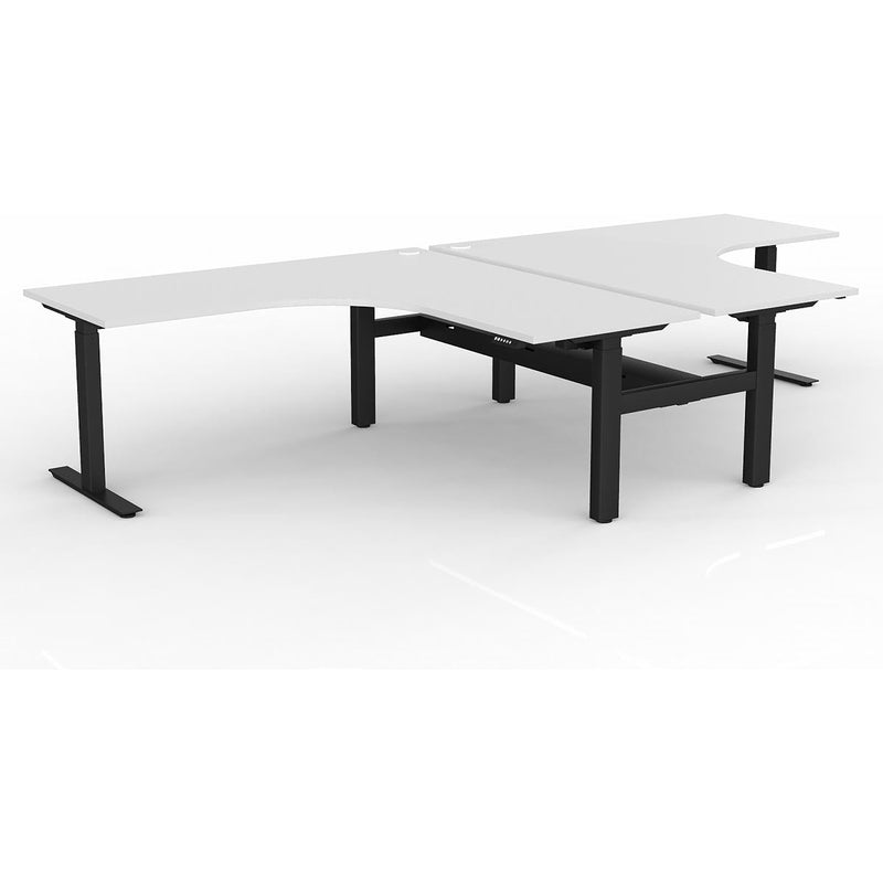 Agile Electric 2-Column 90° Shared Workstation - Cable Tray