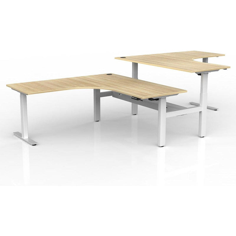 Agile Electric 2-Column 90° Shared Workstation - Cable Tray