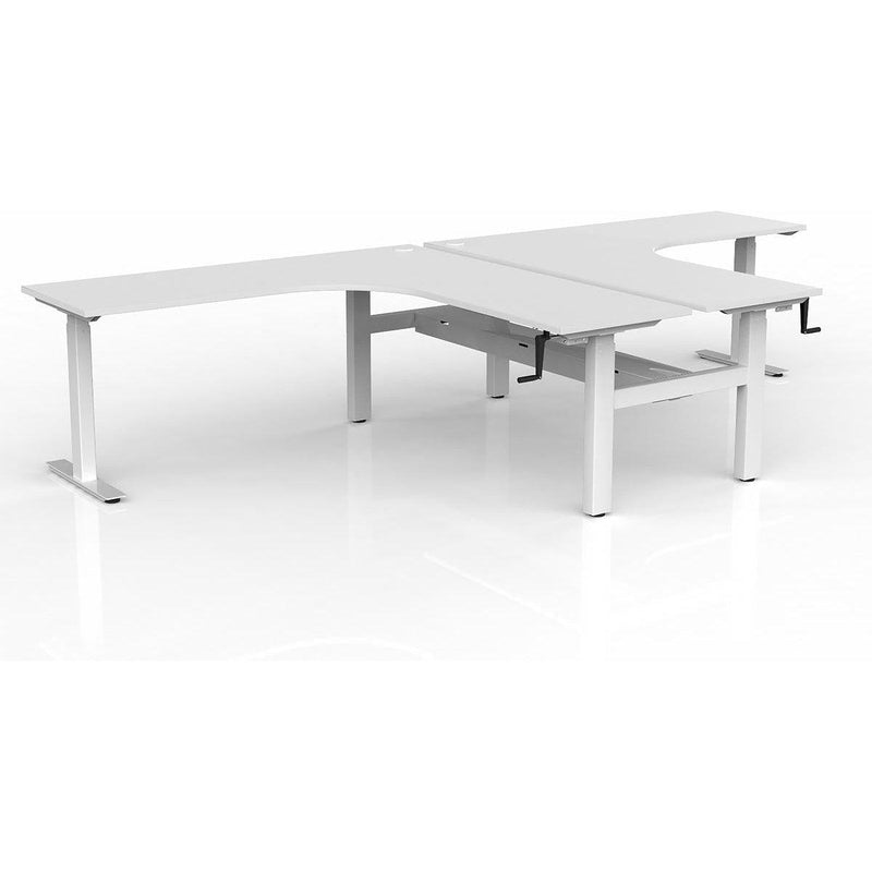 Agile Winder Adjust 90° Shared Workstation - Cable Tray