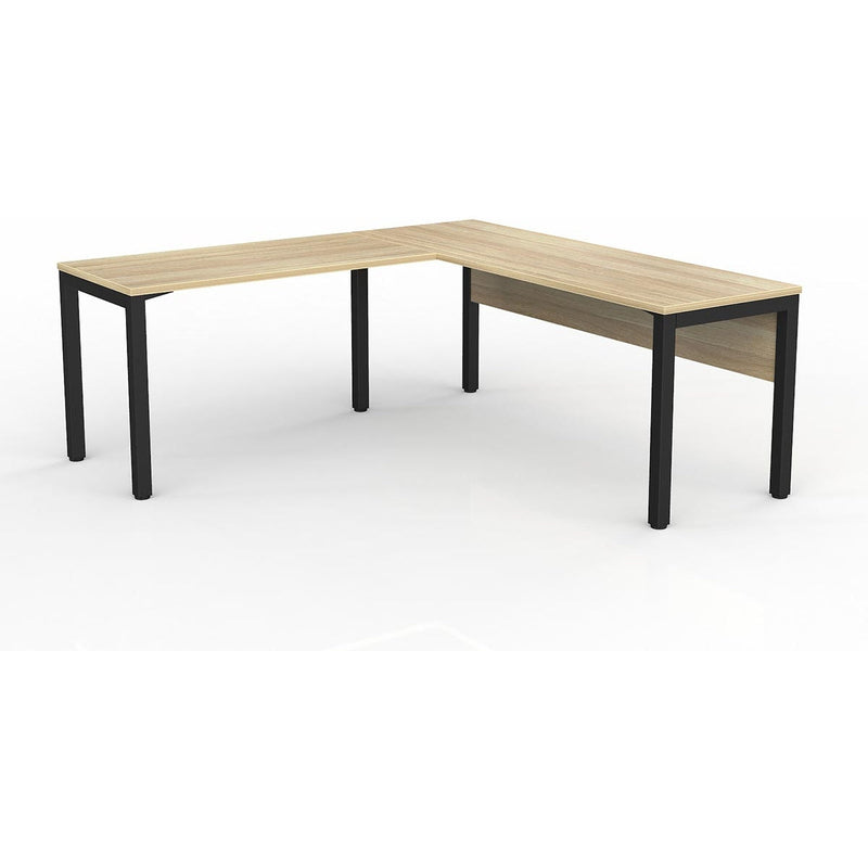 Axis Desk with Return and Modesty - New Oak Worktop