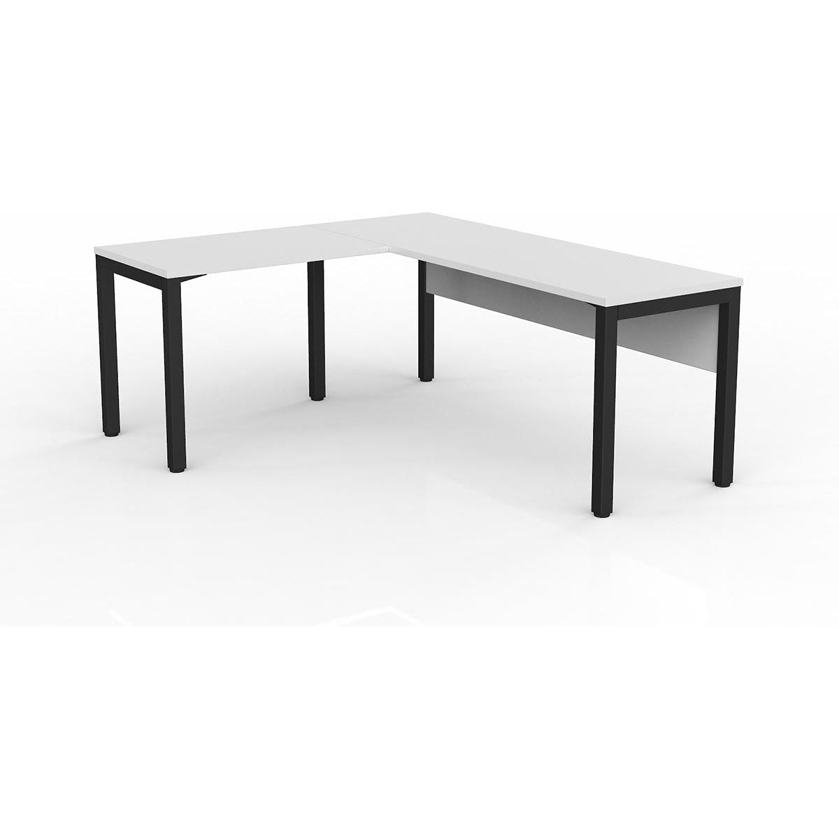 Axis Desk with Return and Modesty - White Worktop