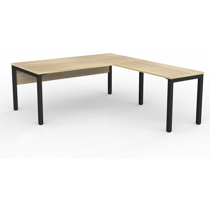 Axis Desk with Return and Modesty - New Oak Worktop