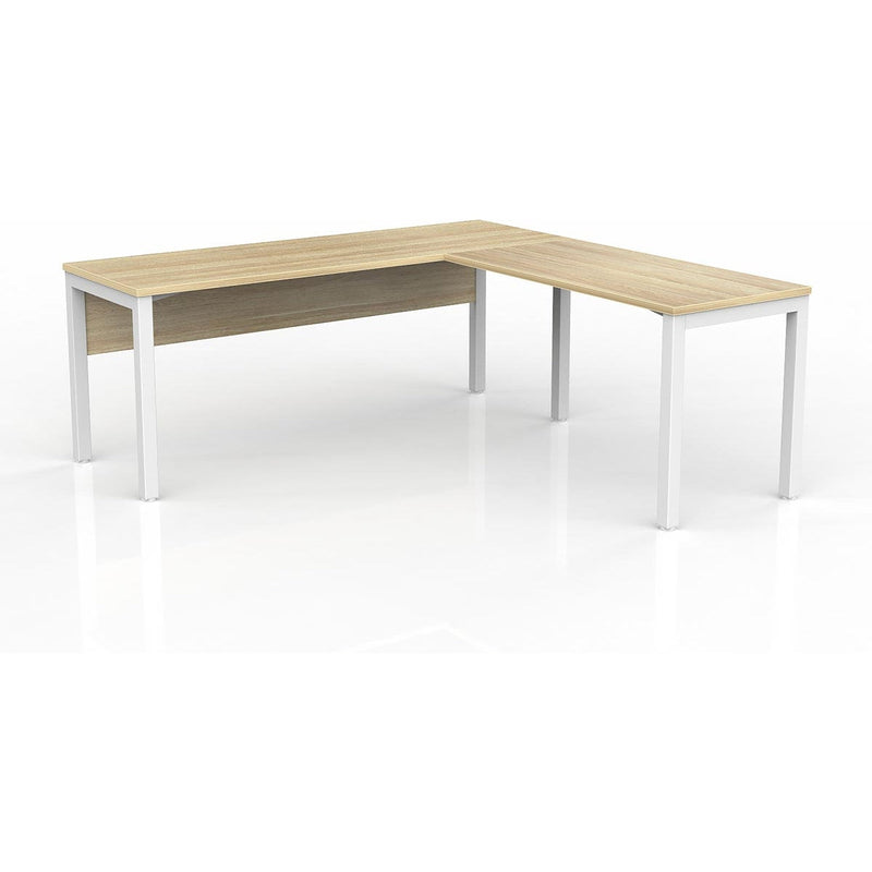 Axis Desk with Return and Modesty - New Oak Worktop