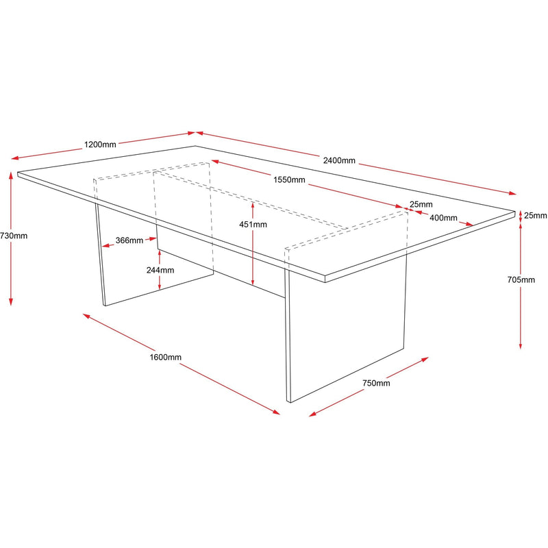 Rapid Vibe Ironstone Base Boardroom Table