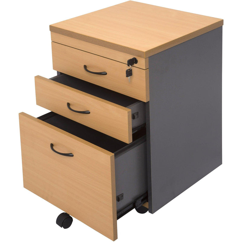 Rapid Worker Corner Workstation with Mobile Pedestal