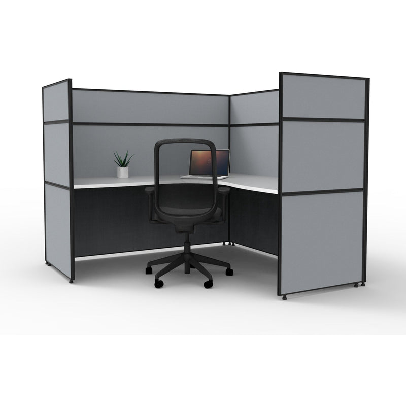 SHUSH30 Corner Workstation - 1 Person - Screen Hung Top - White