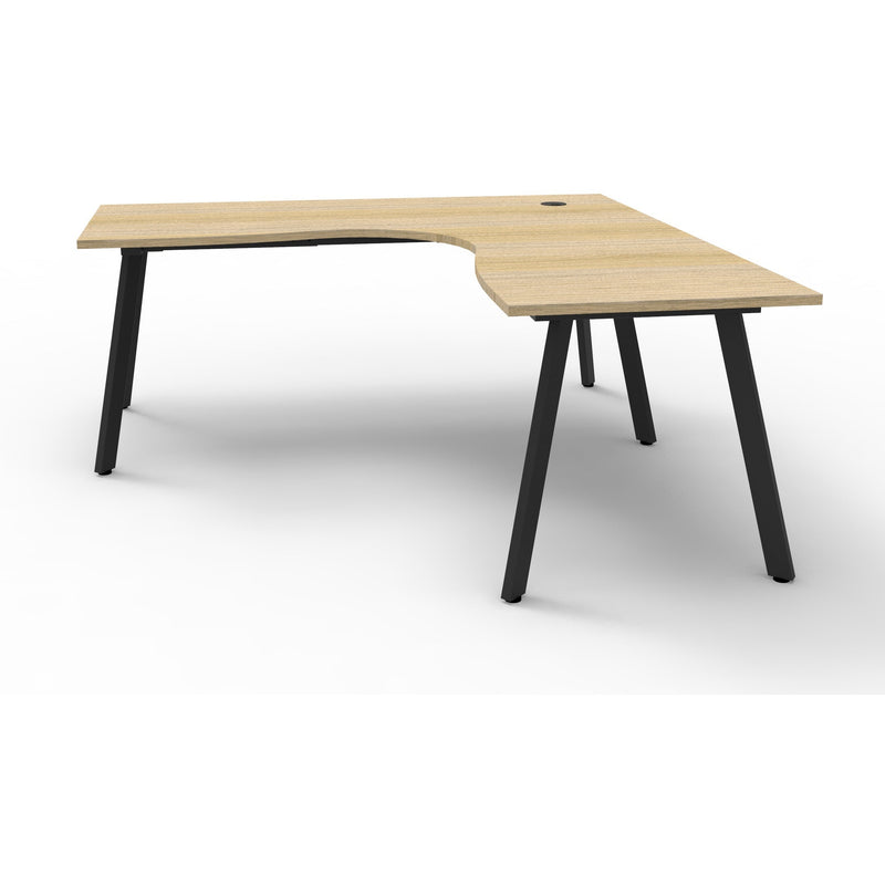 Eternity Leg Corner Workstation - 1 Person - Oak
