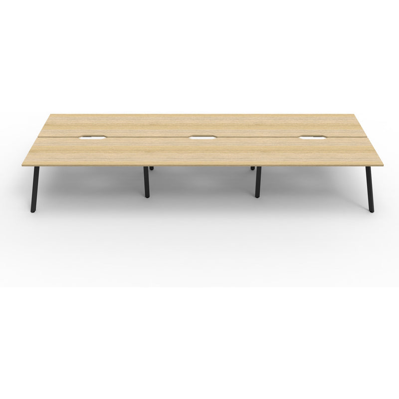 Eternity 6 Person Double Sided Workstation - Oak