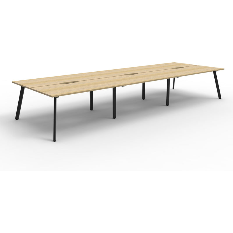 Eternity 6 Person Double Sided Workstation - Oak