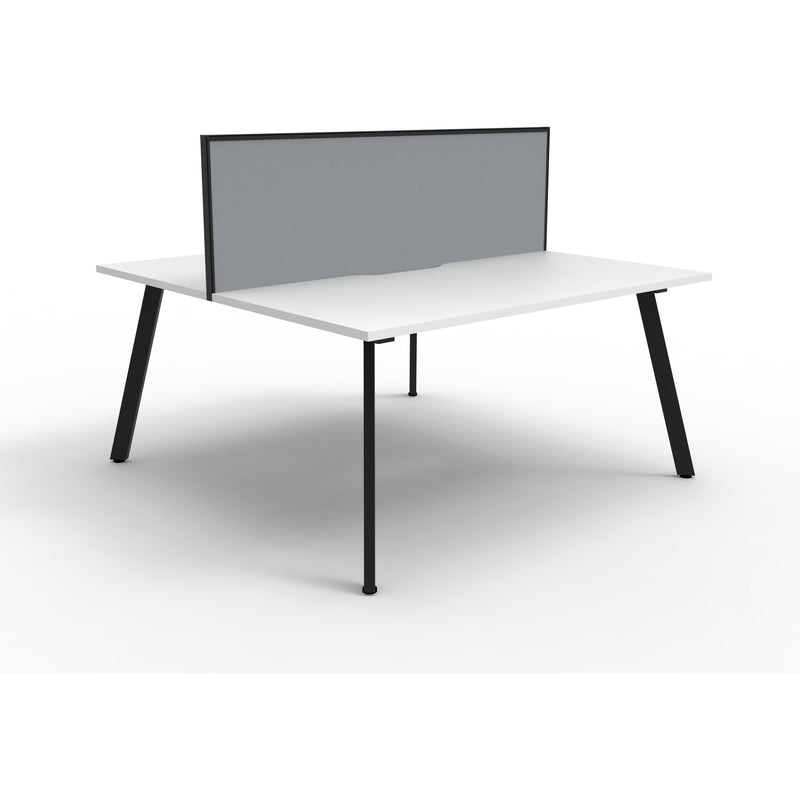 Eternity 2 Person Double Sided Workstation with Screen - White