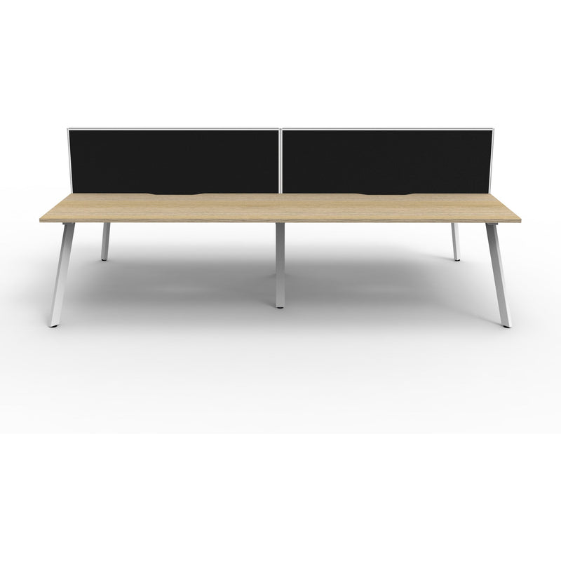 Eternity 4 Person Double Sided Workstation with Screens - Oak