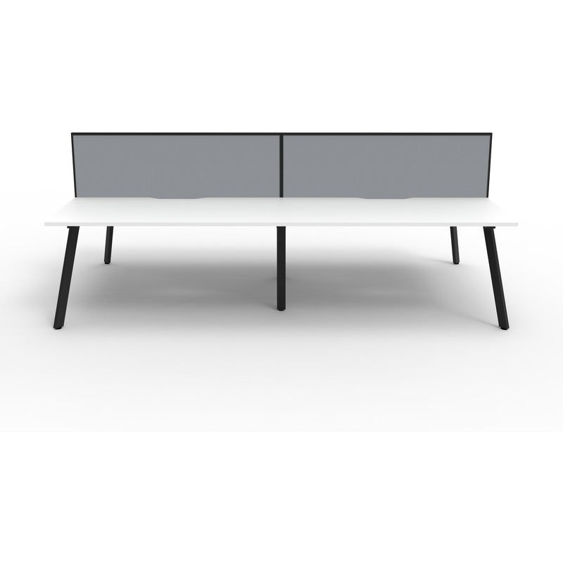 Eternity 4 Person Double Sided Workstation with Screens - White