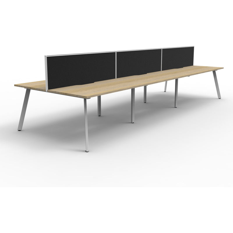 Eternity 6 Person Double Sided Workstation with Screens - Oak