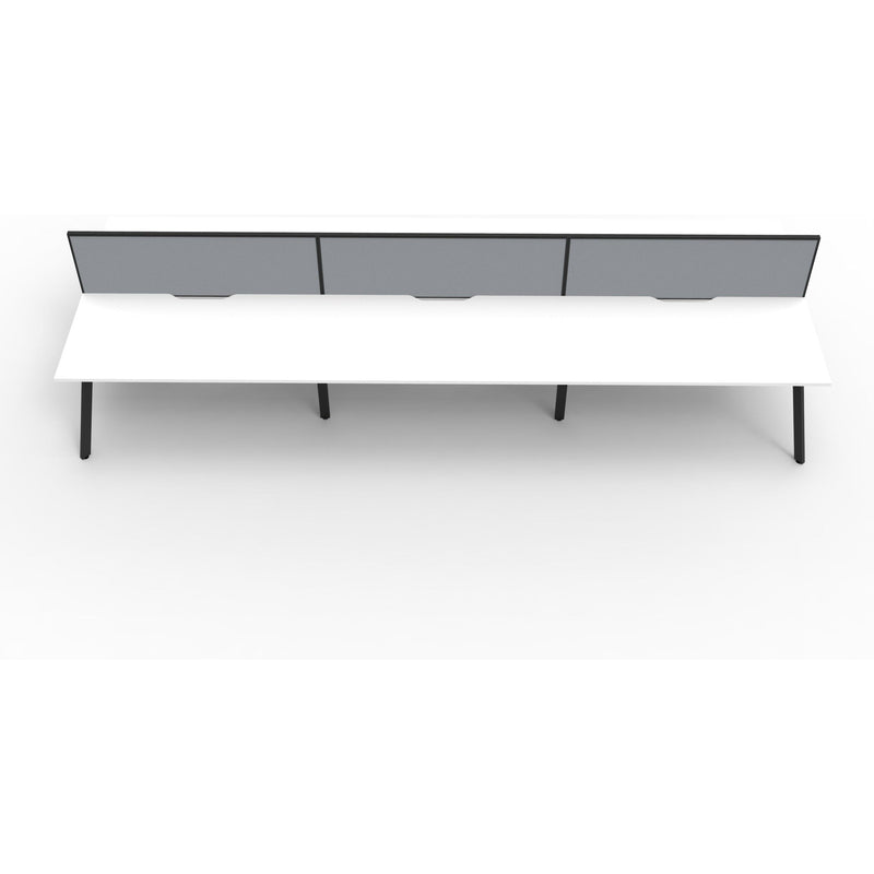 Eternity 6 Person Double Sided Workstation with Screens - White