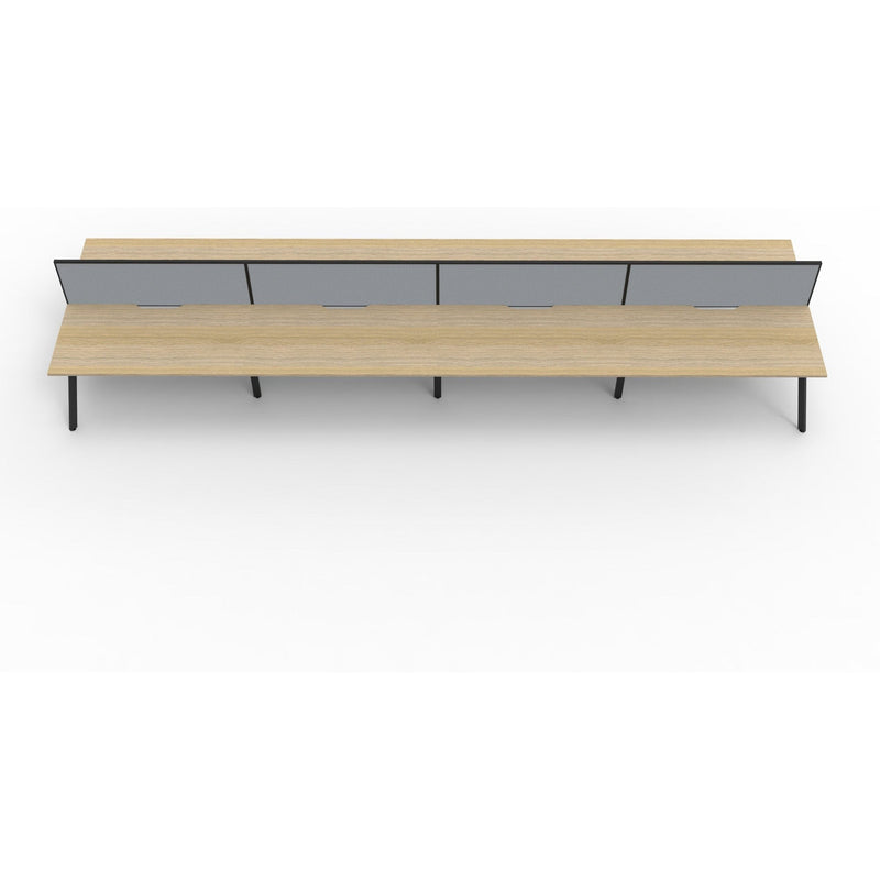 Eternity 8 Person Double Sided Workstation with Screens - Oak