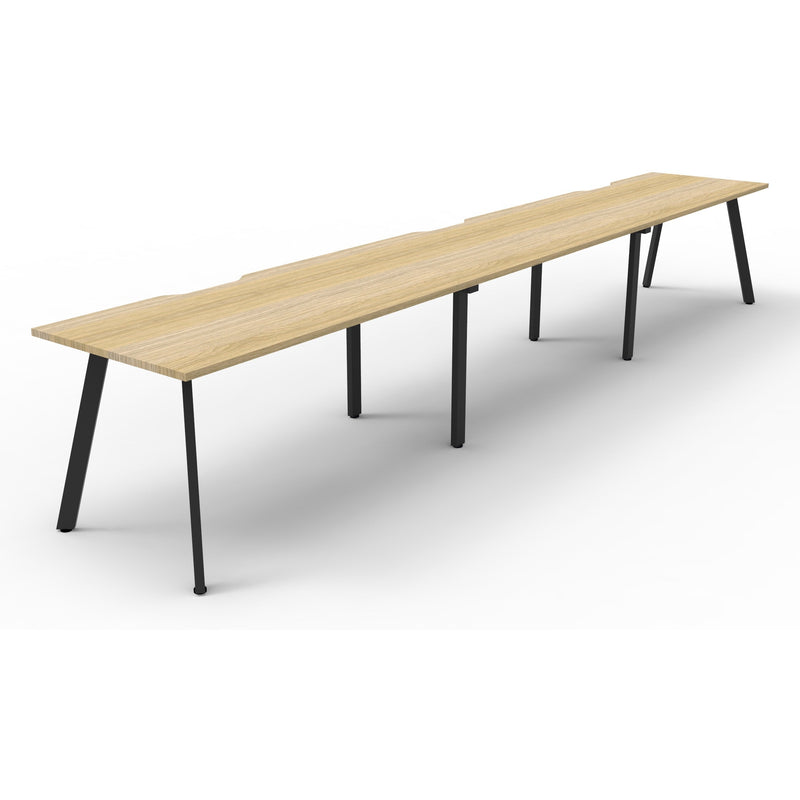 Eternity 3 Person Single Sided Workstation - Oak