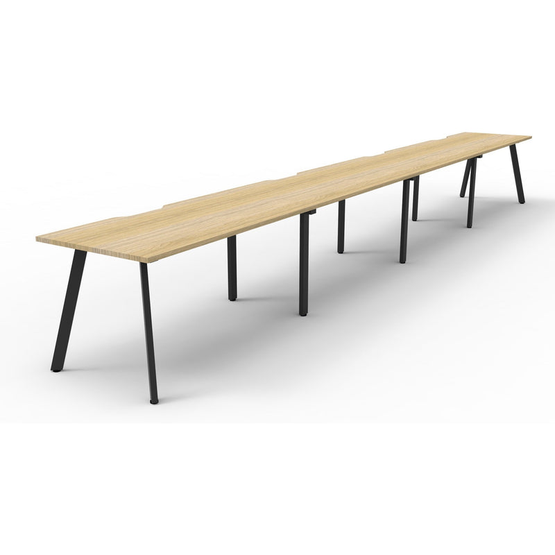 Eternity 4 Person Single Sided Workstation - Oak