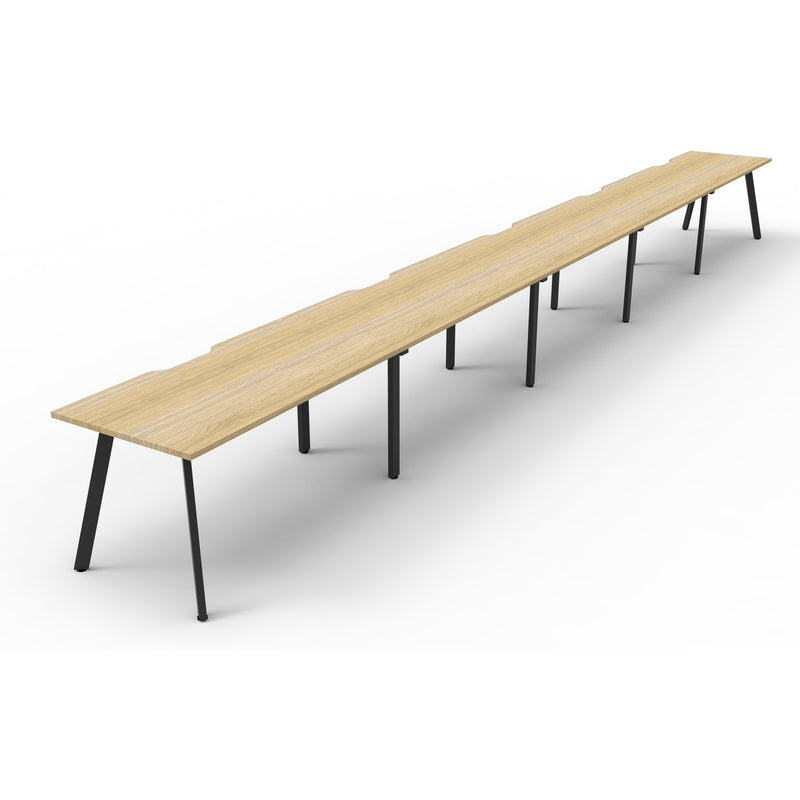 Eternity 5 Person Single Sided Workstation - Oak