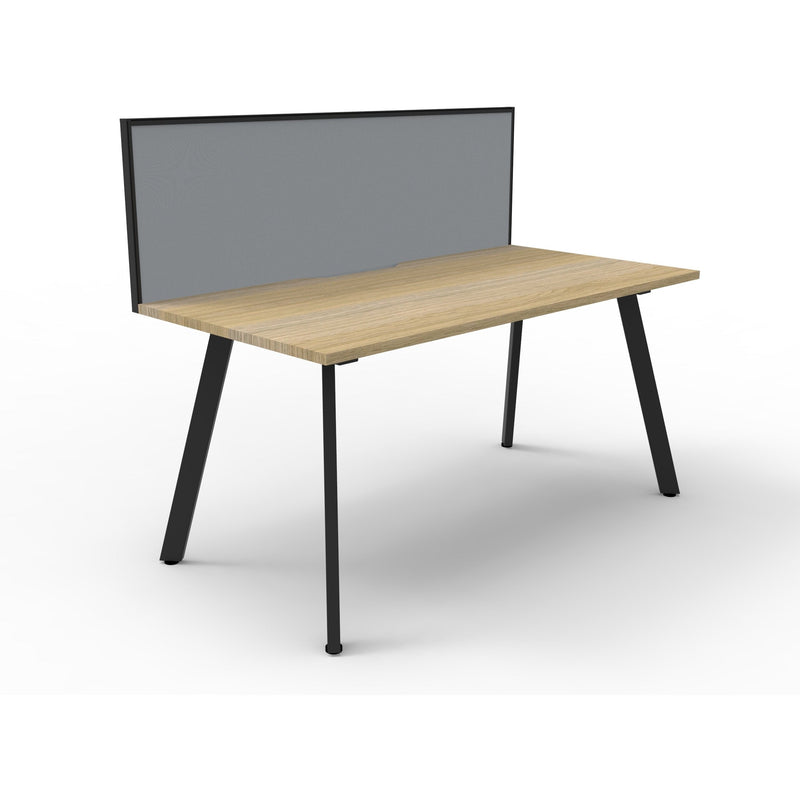 Eternity 1 Person Single Sided Workstation with SHUSH30 Aluminium Framed Screen - Oak
