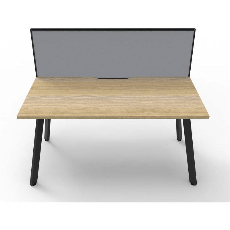 Eternity 1 Person Single Sided Workstation with SHUSH30 Aluminium Framed Screen - Oak