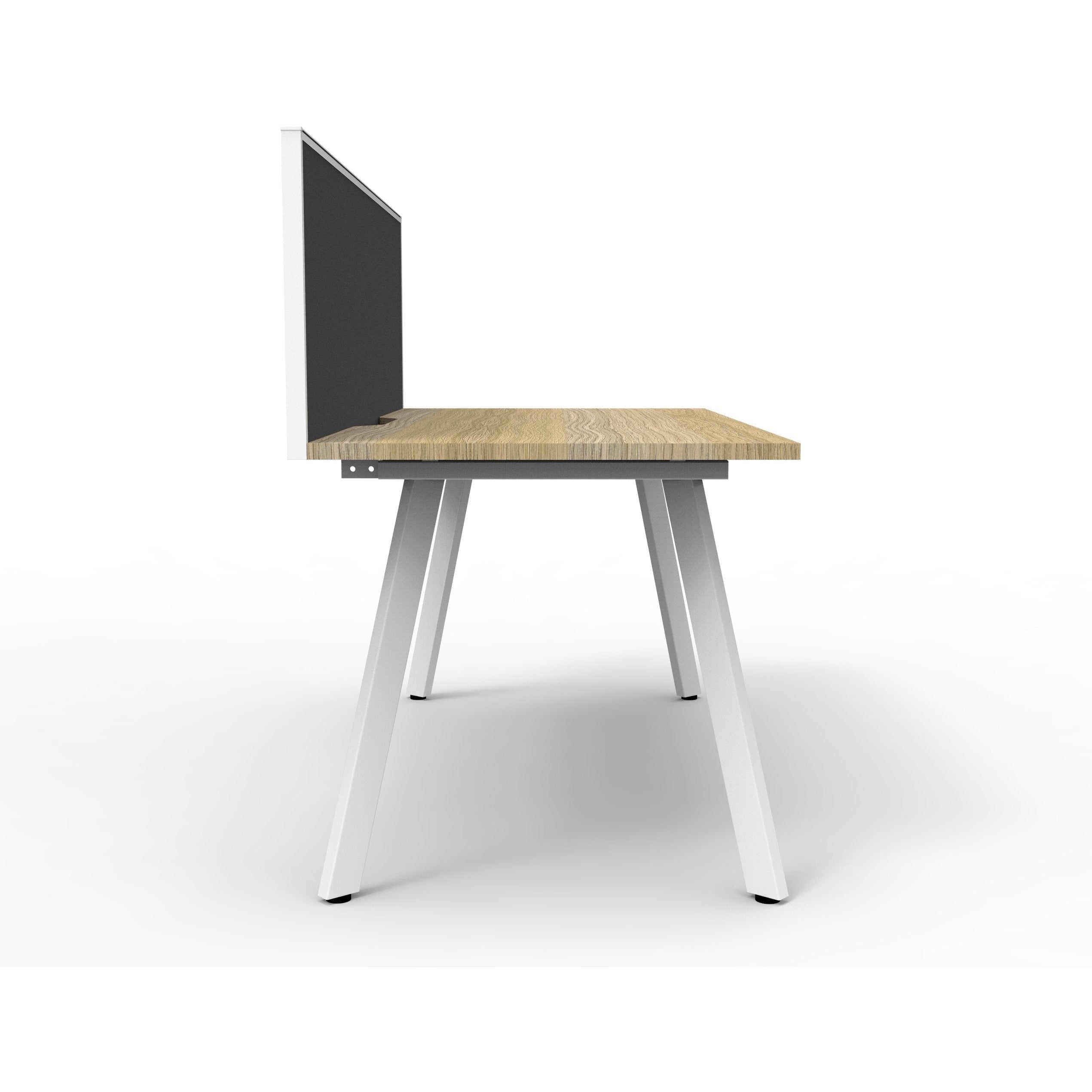 Eternity 1 Person Single Sided Workstation with SHUSH30 Aluminium Framed Screen - Oak
