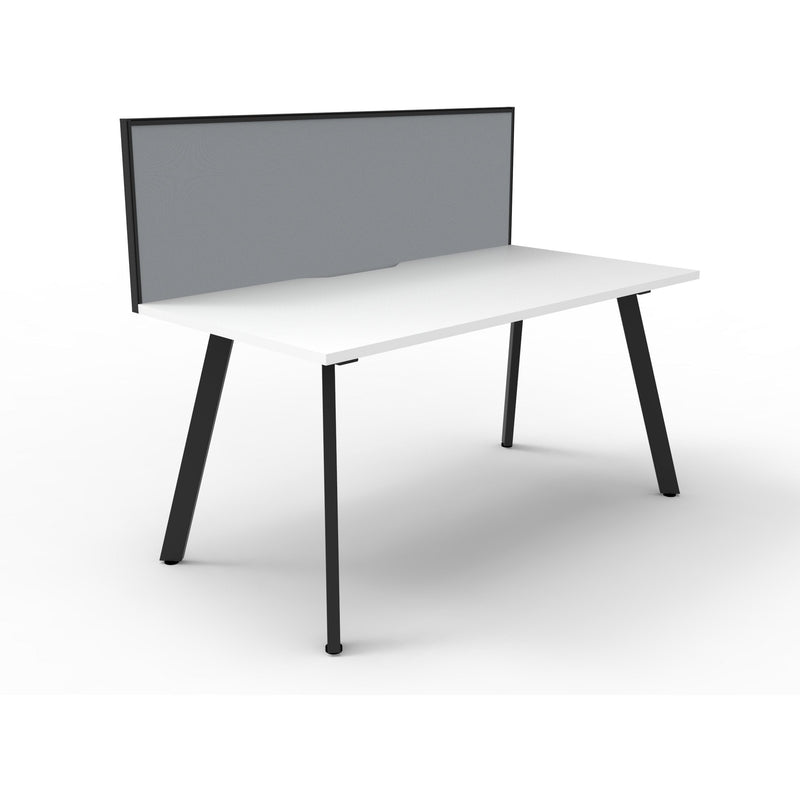 Eternity 1 Person Single Sided Workstation with SHUSH30 Aluminium Framed Screen - White