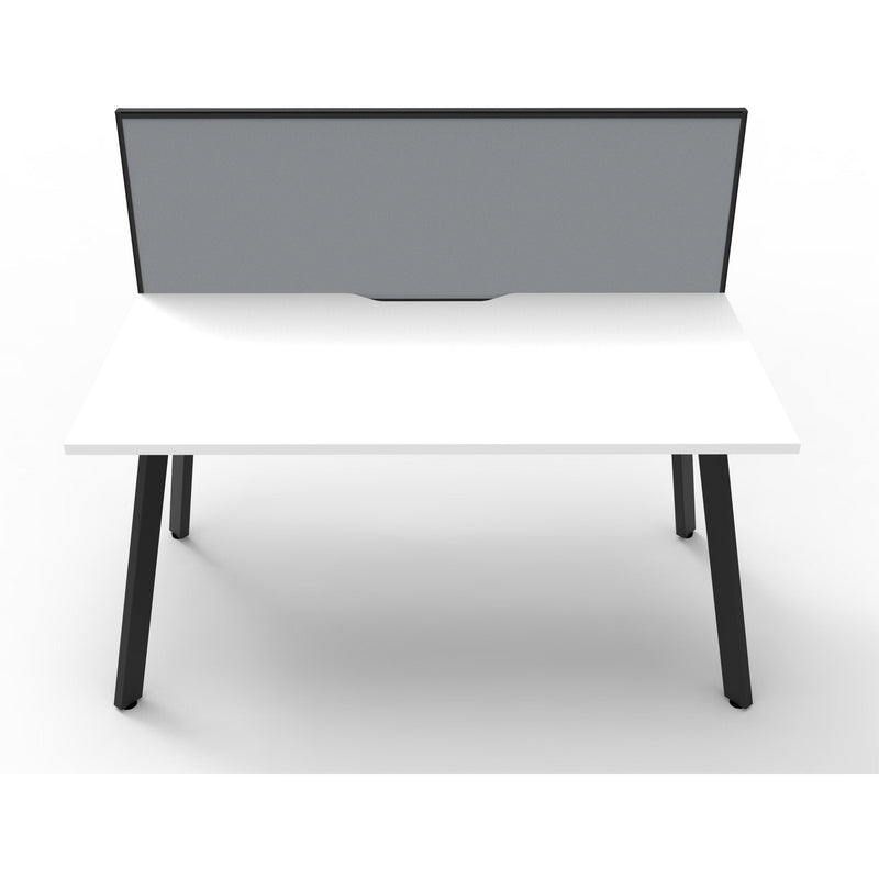 Eternity 1 Person Single Sided Workstation with SHUSH30 Aluminium Framed Screen - White