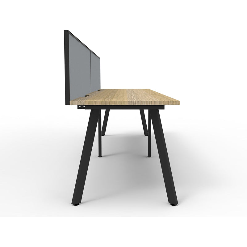Eternity 2 Person Single Sided Workstation with SHUSH30 Aluminium Framed Screen - Oak