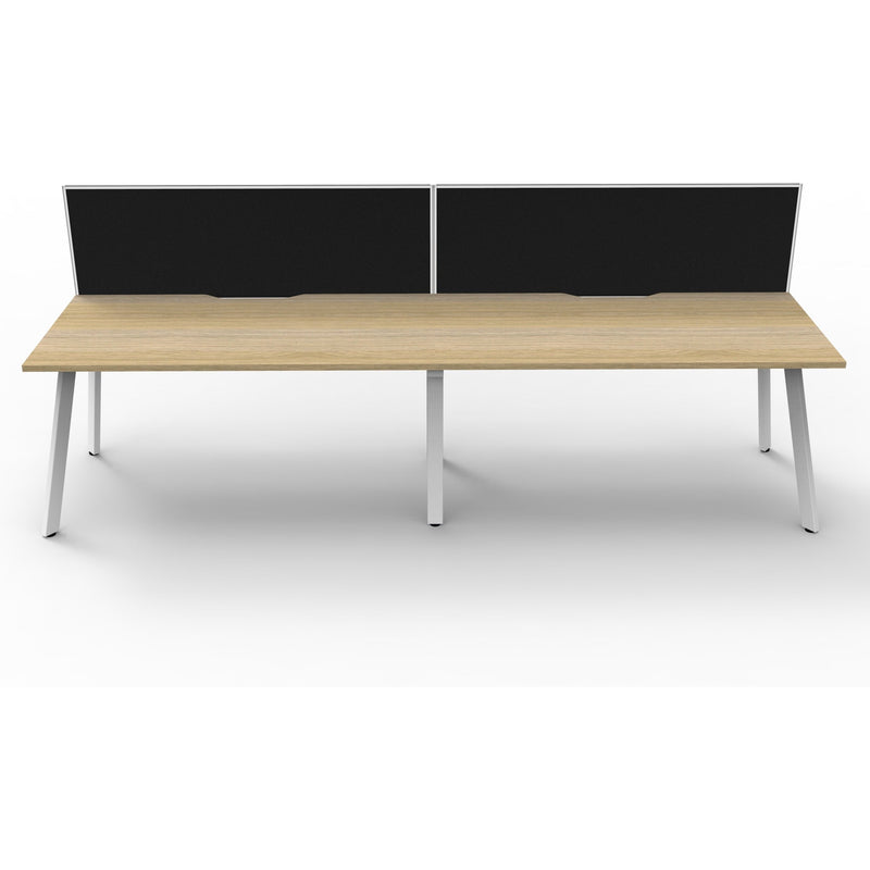Eternity 2 Person Single Sided Workstation with SHUSH30 Aluminium Framed Screen - Oak