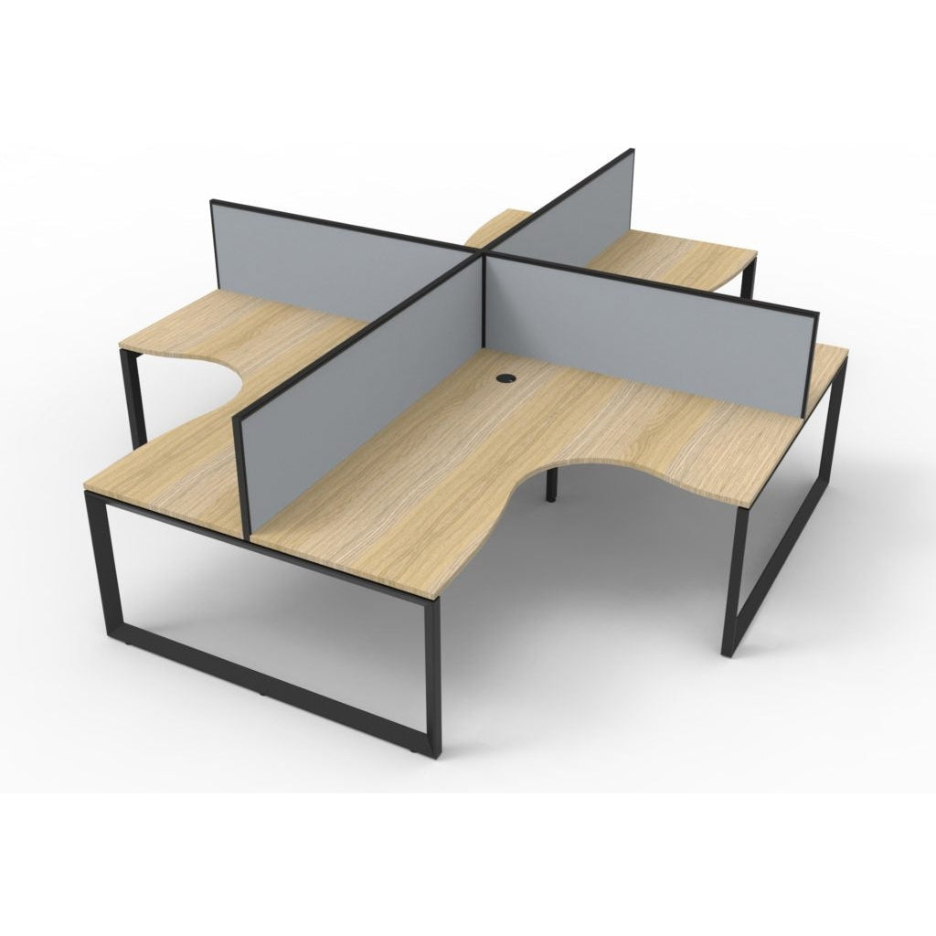 Deluxe Rapid Infinity 4 Person Corner Workstation POD With Screens