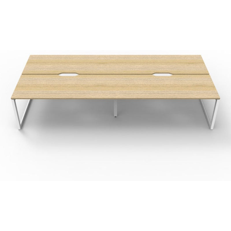 Deluxe Rapid Infinity 4 Person Double Sided Workstation - No Screen (Loop Legs)