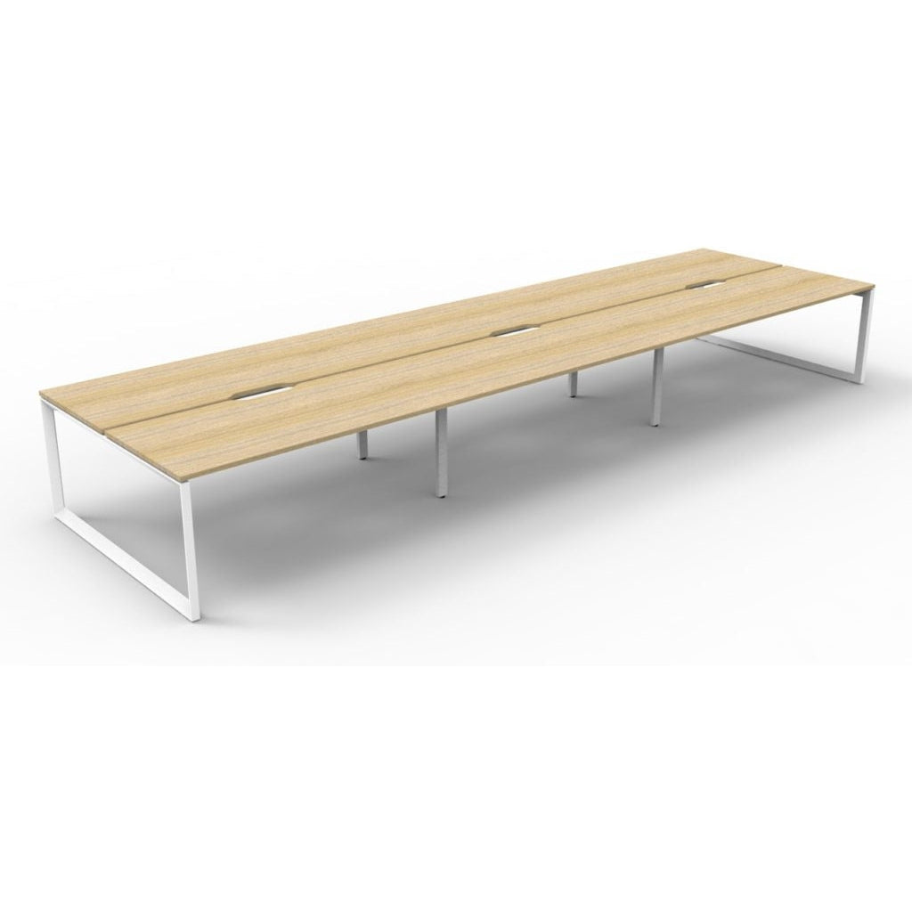 Deluxe Rapid Infinity 6 Person Double Sided Workstation - No Screen (Loop Leg)