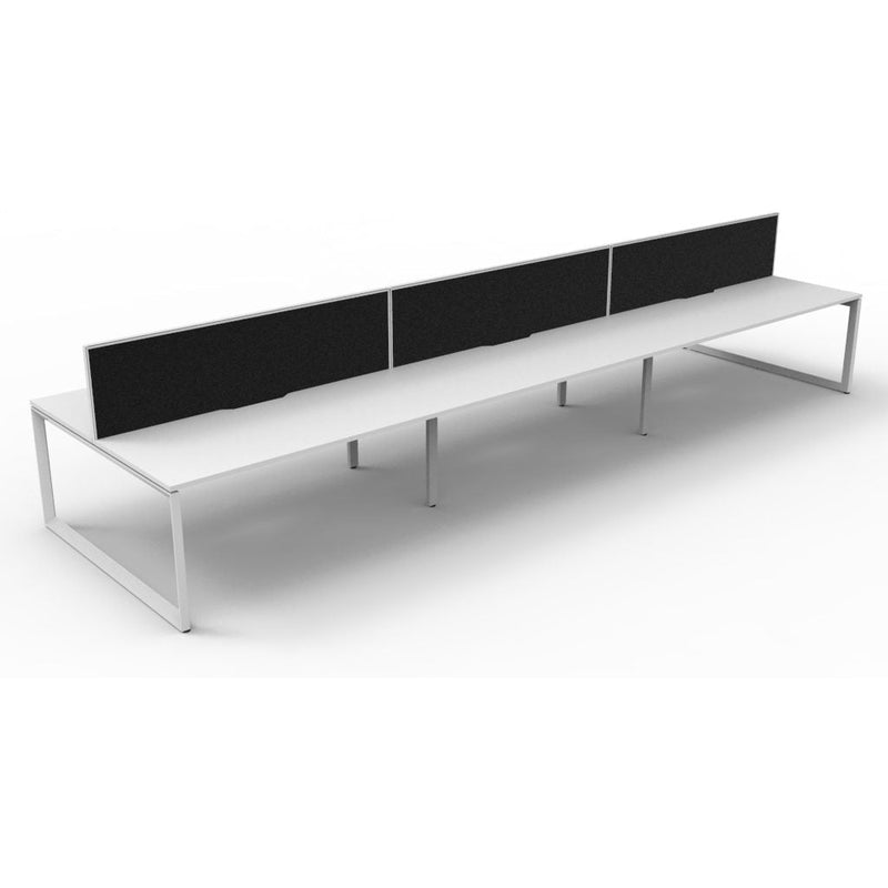 Deluxe Rapid Infinity 6 Person Double Sided Workstation - With Screen (Loop Legs)
