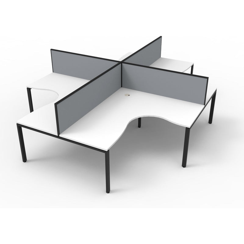 Deluxe Rapid Infinity 4 Person Corner Workstation Pod With Screens