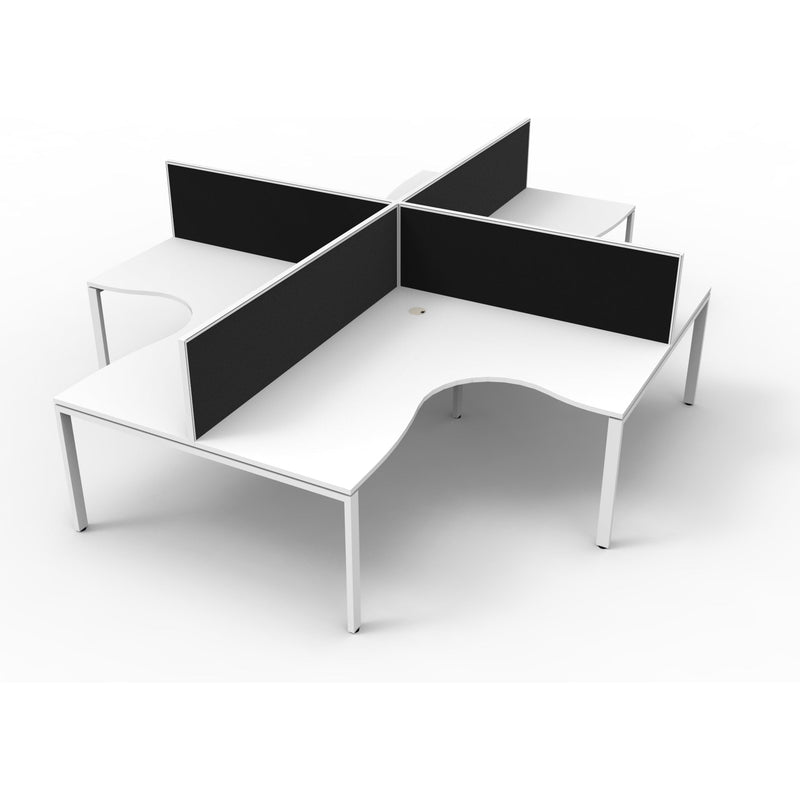 Deluxe Rapid Infinity 4 Person Corner Workstation Pod With Screens