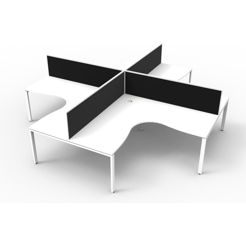 Deluxe Rapid Infinity 4 Person Corner Workstation Pod With Screens