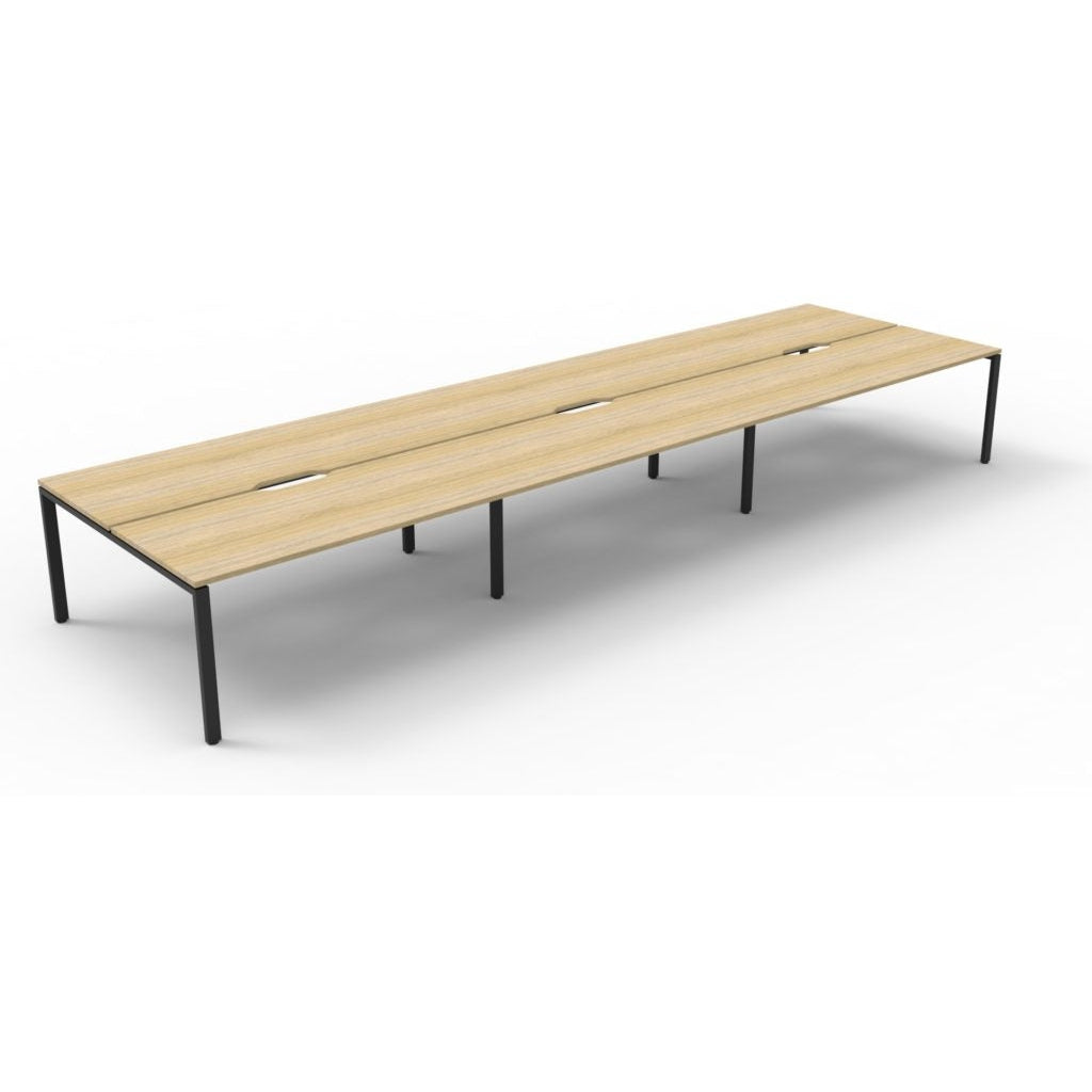 Deluxe Rapid Infinity 6 Person Double Sided Workstation - No Screen (Profile Leg)