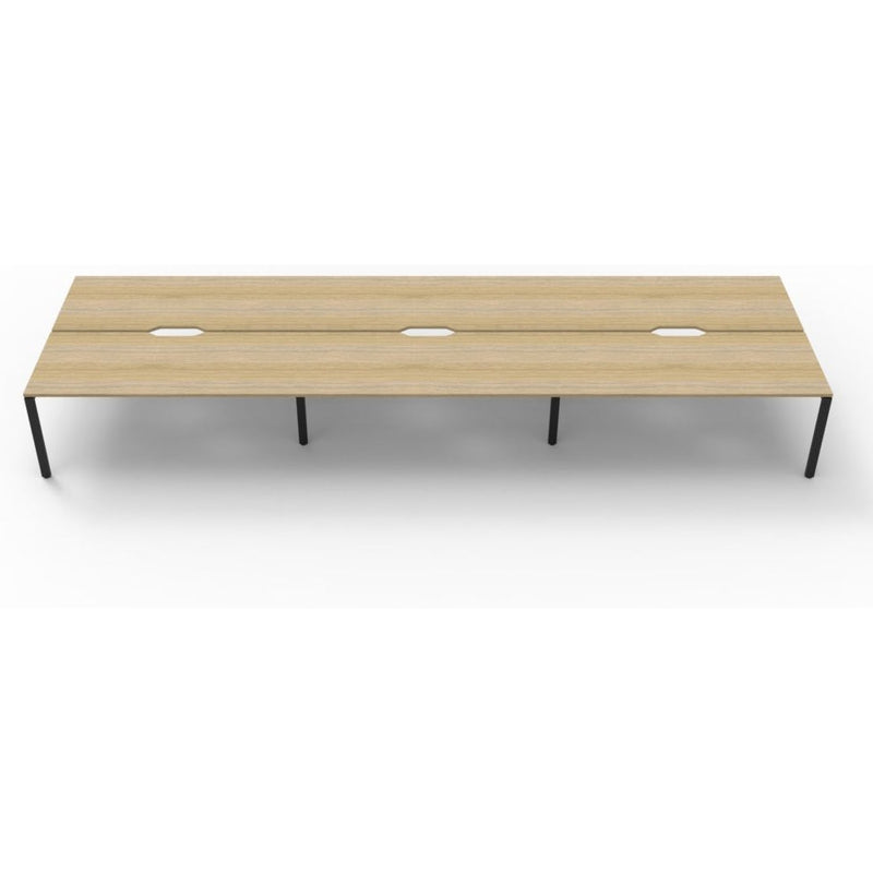 Deluxe Rapid Infinity 6 Person Double Sided Workstation - No Screen (Profile Leg)