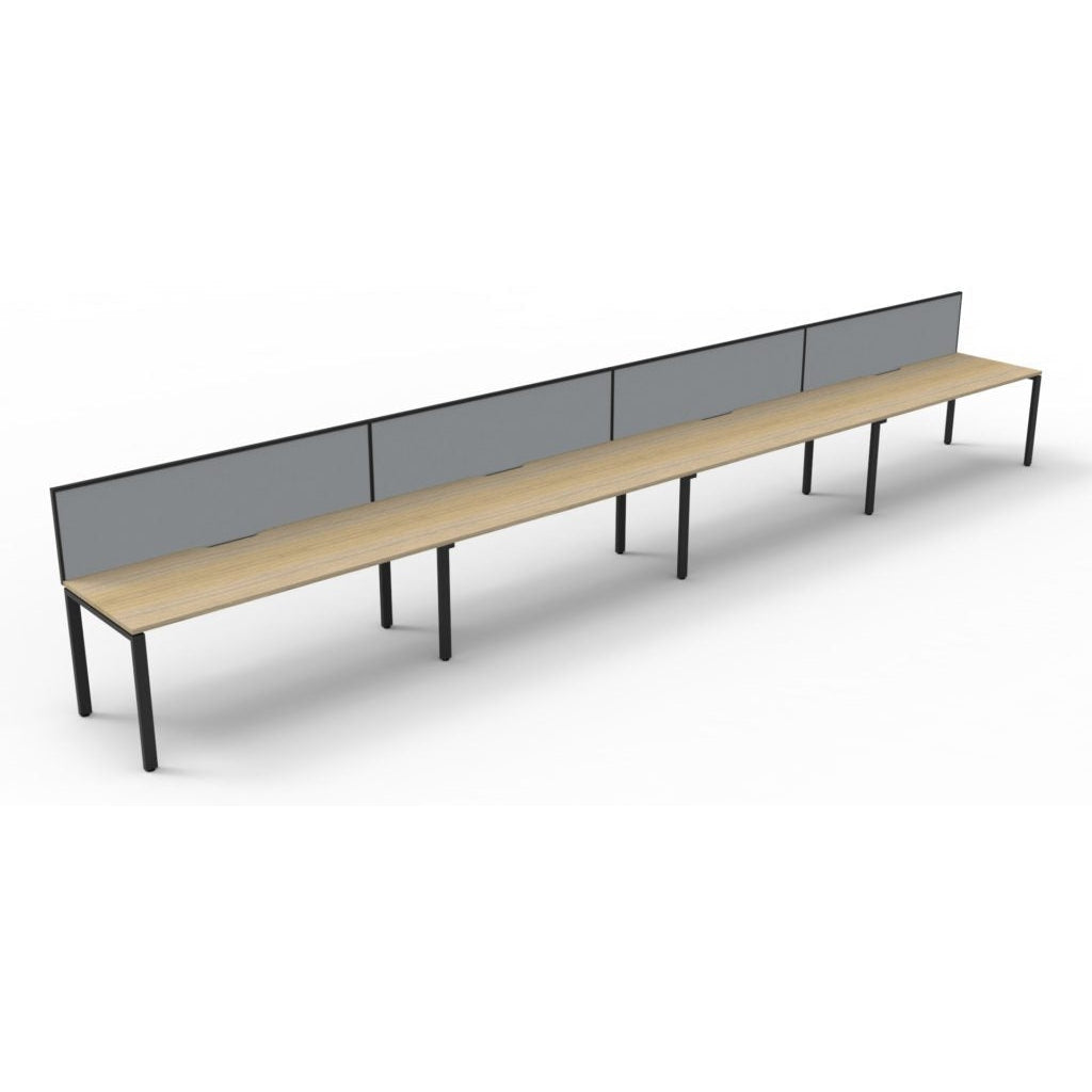 Deluxe Rapid Infinity 4 Person Single Sided Workstation - With Screen (Profile Legs)
