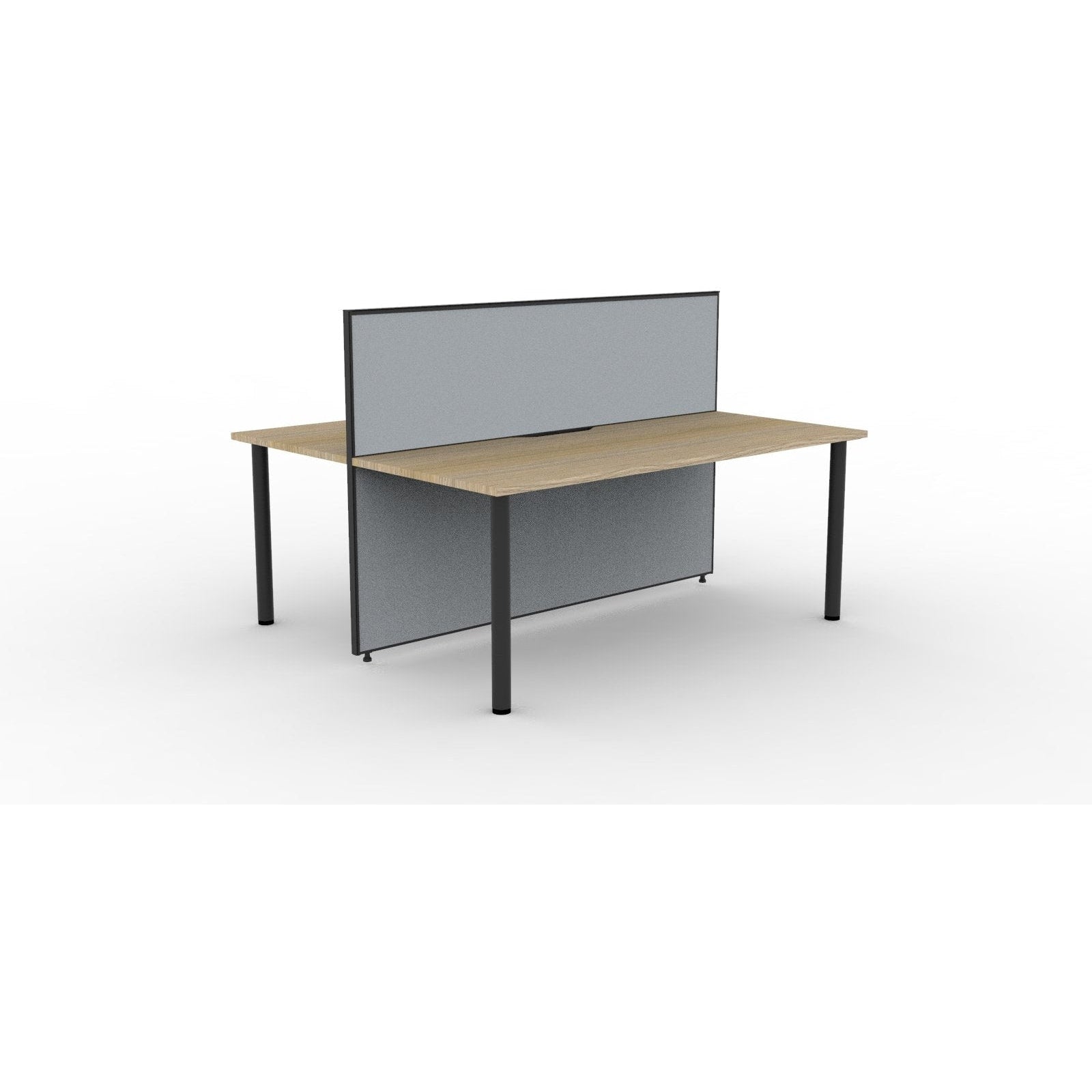 SHUSH30 Double Sided Workstation - 2 Person - Round Leg - Oak