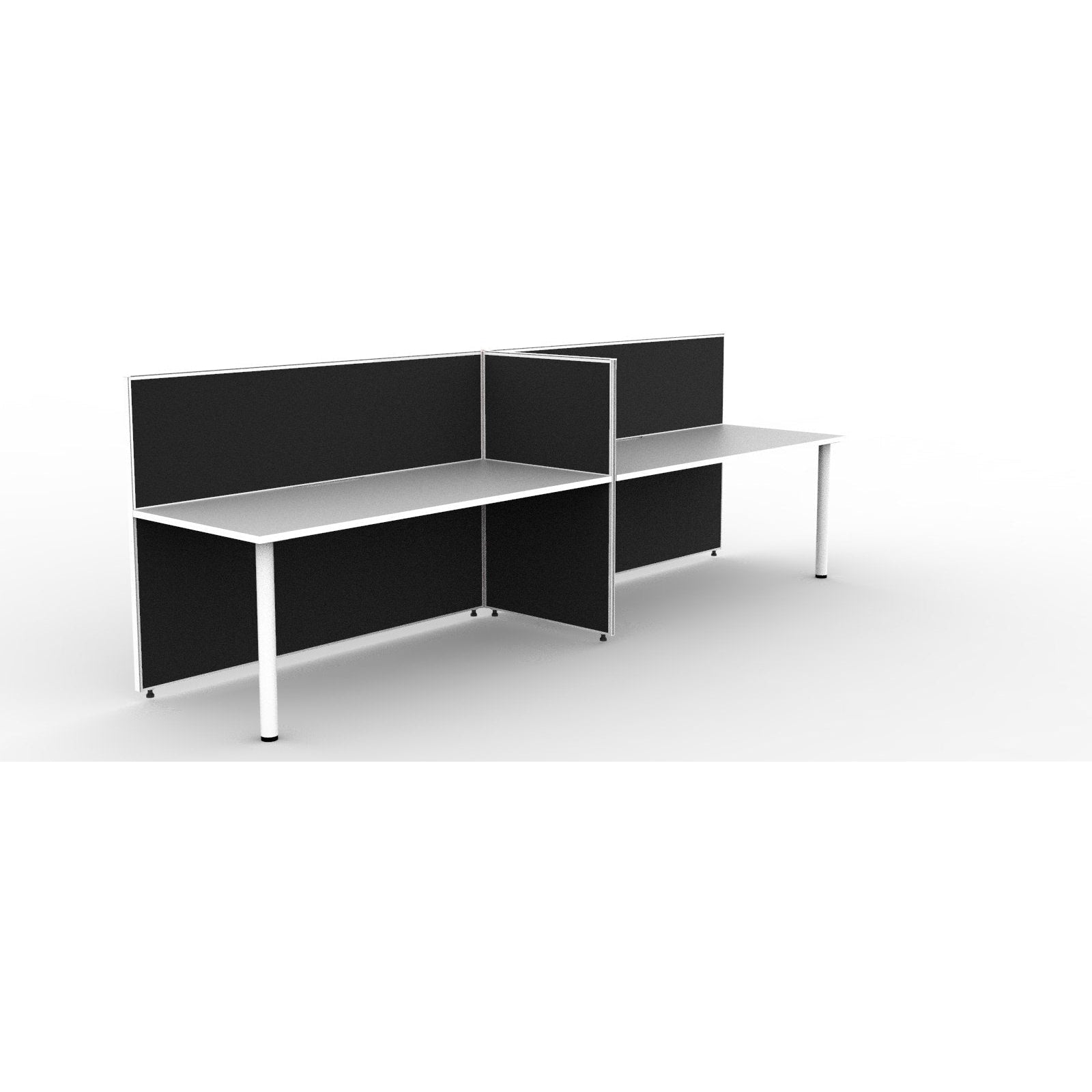 SHUSH30 Workstation - 2 Person - Round Leg - White