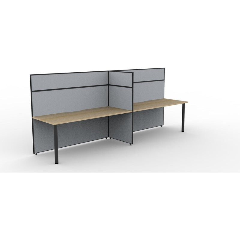 SHUSH30 Workstation - 2 Person - Round Leg - Oak