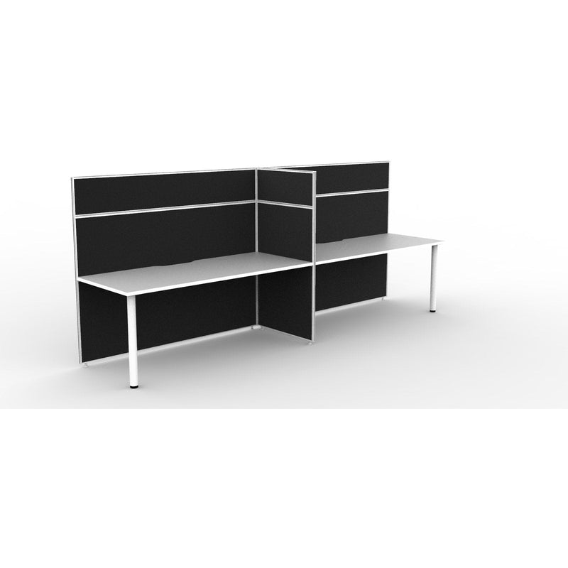 SHUSH30 Workstation - 2 Person - Round Leg - White