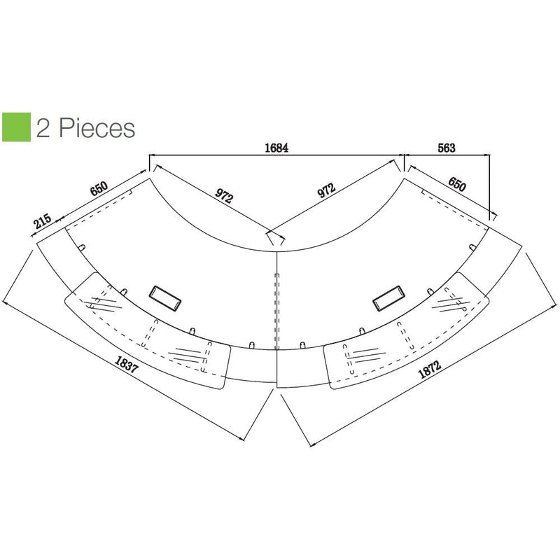 EVO Modular Reception Counter - 2 Piece