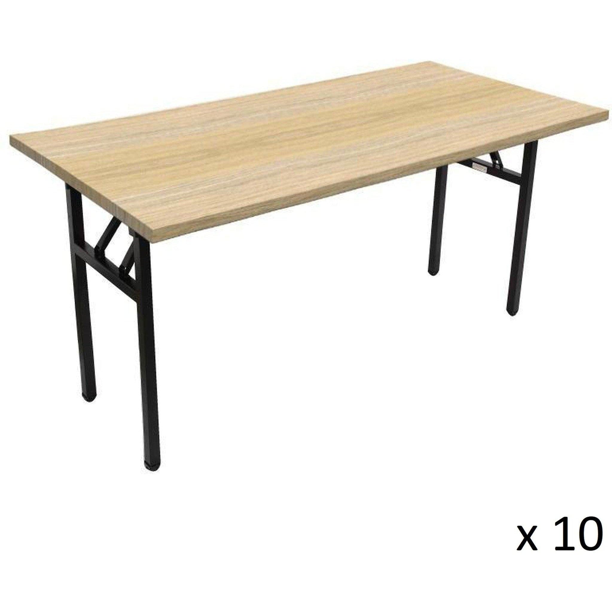 Set of 10 Steel Frame Folding Tables