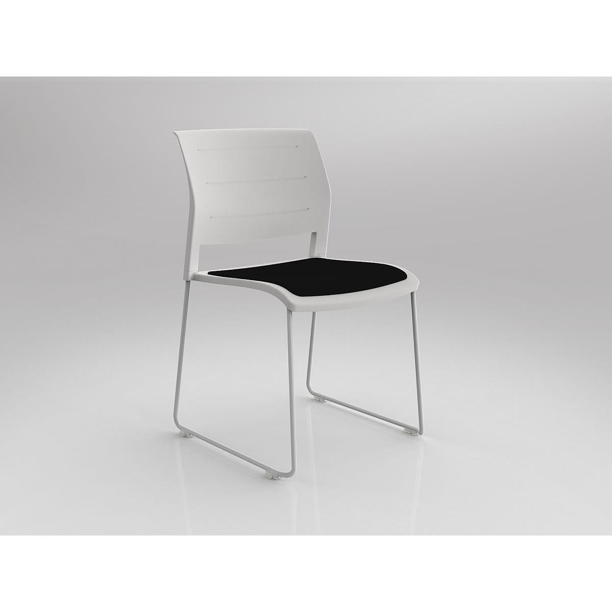 Game Chair With Upholstery - Sled Base - White Frame-Elite Office Furniture
