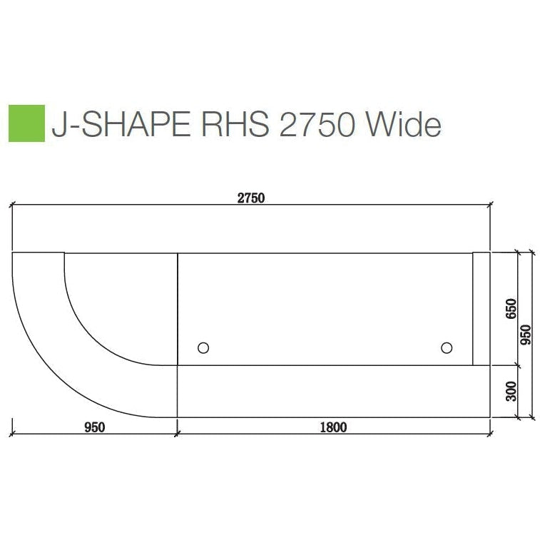 Executive Reception Counter - J Shaped