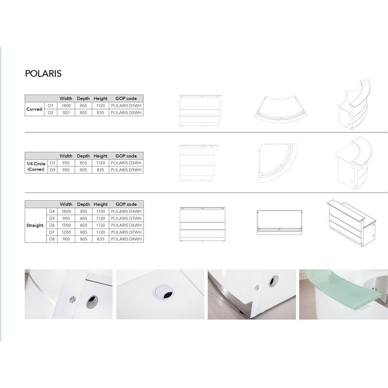 Polaris Curved Reception Counter - D1