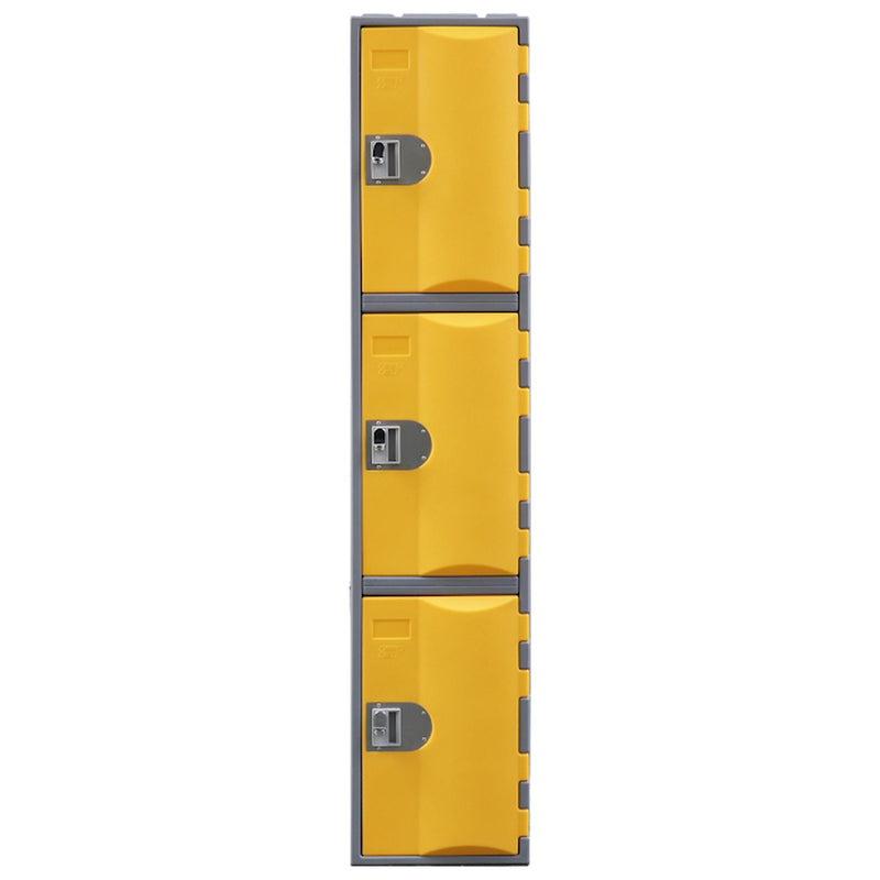 Heavy Duty Plastic Lockers 3 Tiers Full Height